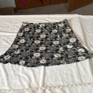 Express Black and White Flit and Flare Skirt